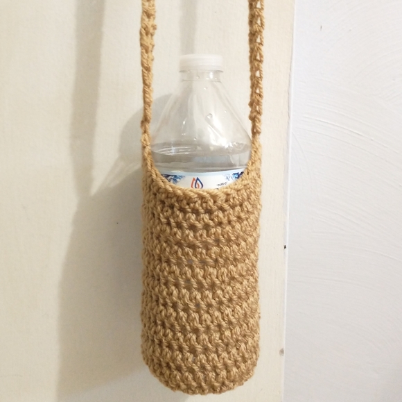 Handmade Light Brown Water Bottle Holder - Picture 2 of 3